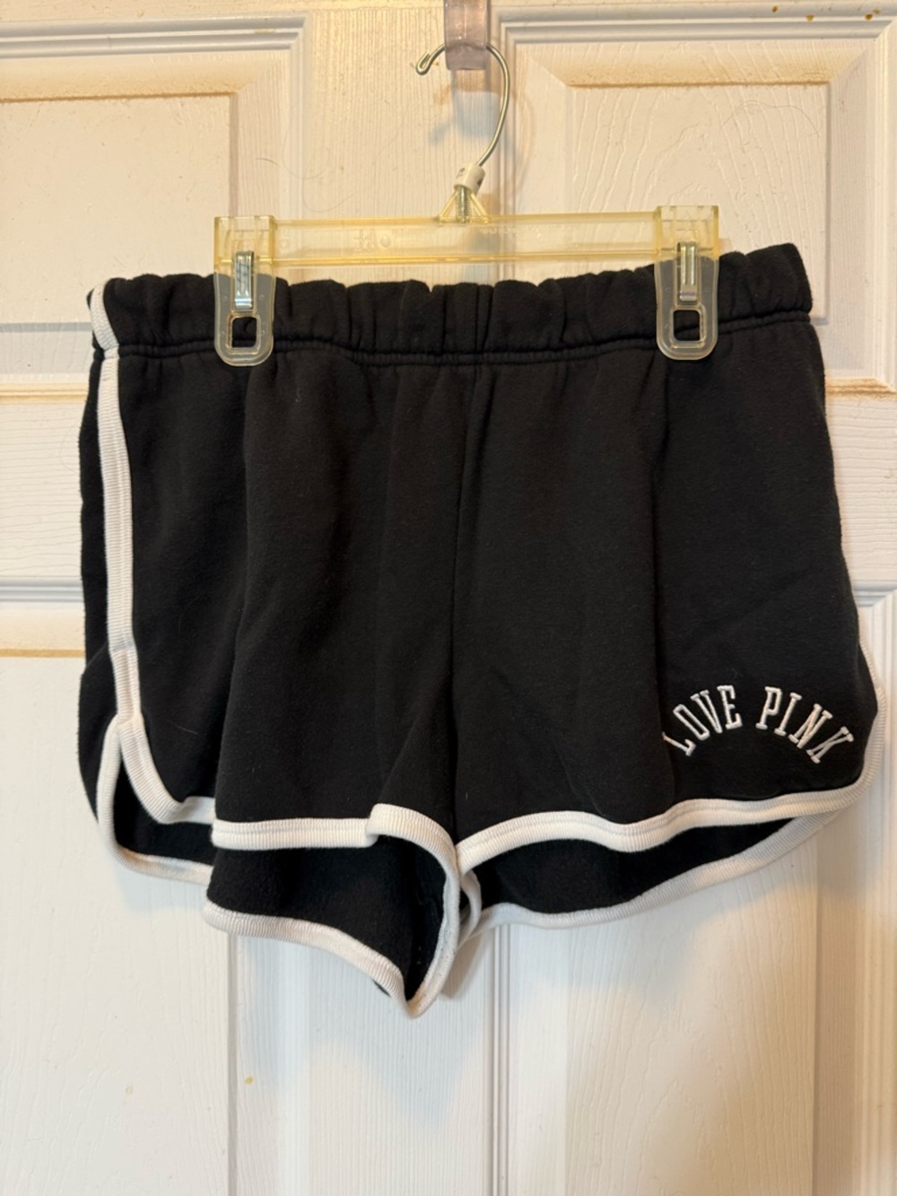 PINK Victoria's Secret Black Athletic Shorts with White Trim